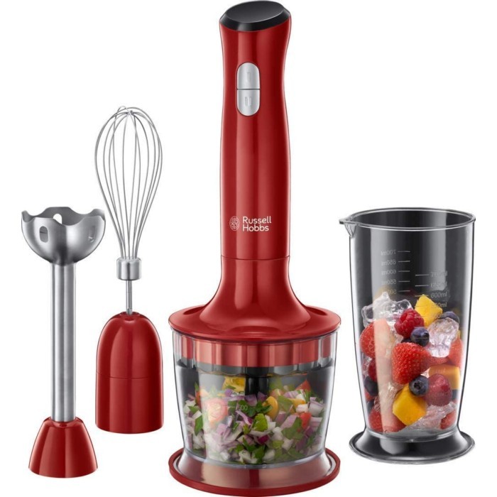 Russell Hobbs Desire Hand Blender 3 In 1 500W Red Food Processors